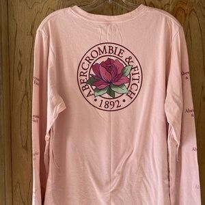 Abercrombie & Fitch Long Sleeve Medium Pullover Graphic Logo T-Shirt BUNDLE - L